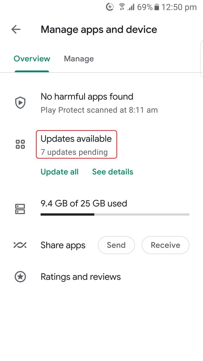 How to update apps (Android)