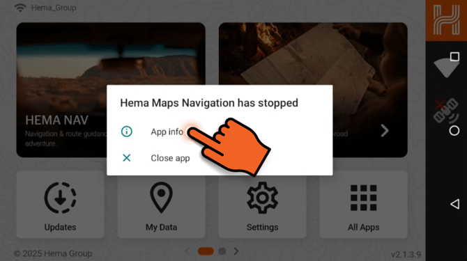 Hema Nav Launch Issue